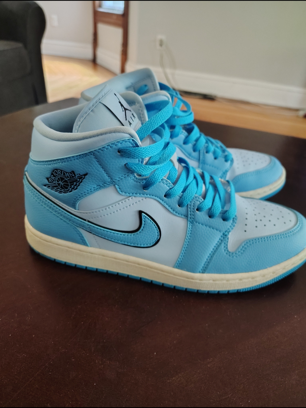 Air Jordan Kids' Mid-Top Sneakers in Light Blue